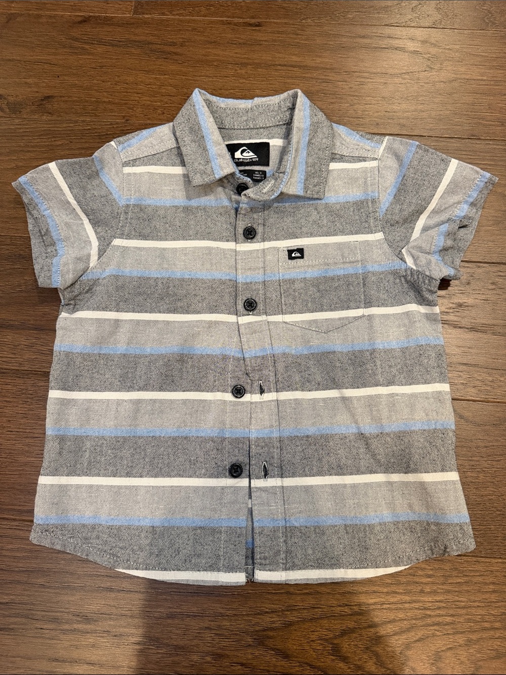 Quiksilver Toddler Boys Short Sleeve Button Down Striped Shirt Size 3T - C39-321